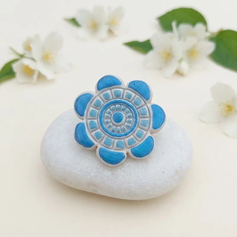 Broșă - Flower Blue – imaginea 1