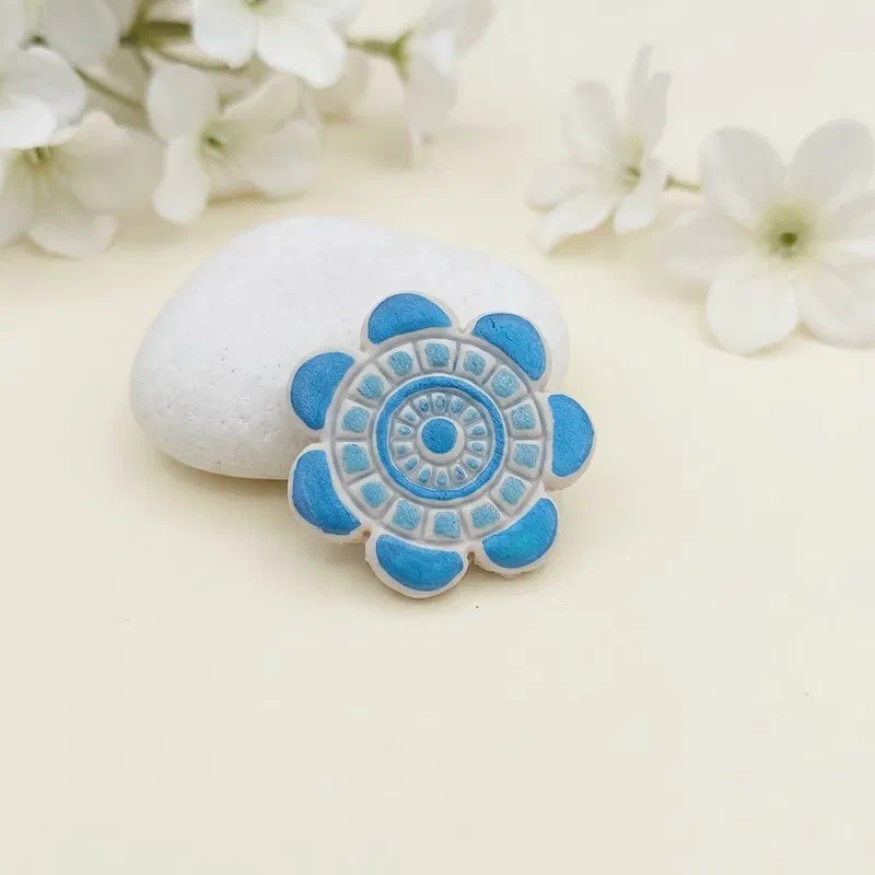 Broșă - Flower Blue – imaginea 2