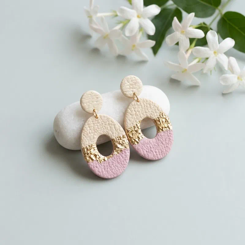 Cercel - Aurea Blushline - Small Oval – imaginea 1