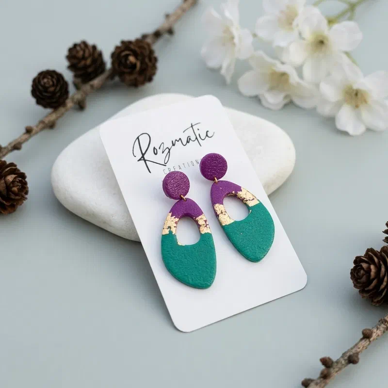 Cercel - Aurea Violeta - Large Petal – imaginea 2