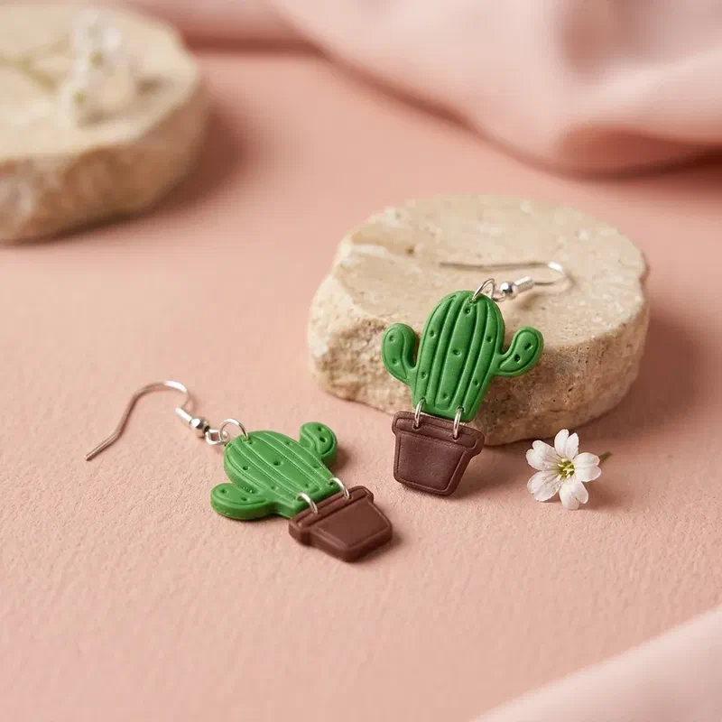 Cercel Cacti In a Pot – imaginea 1