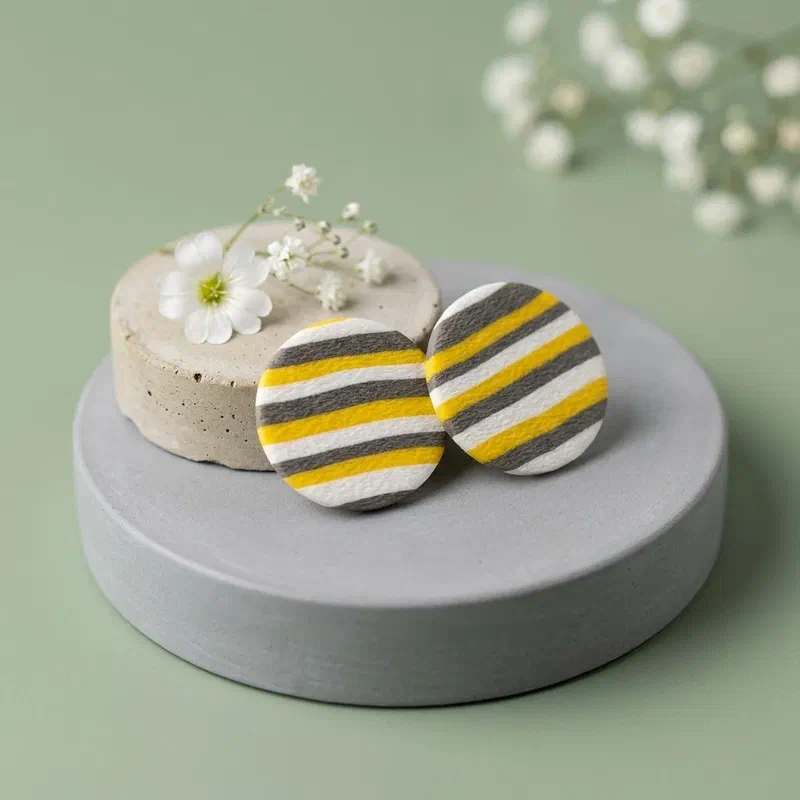 Cercel Circle- Yellow – imaginea 1