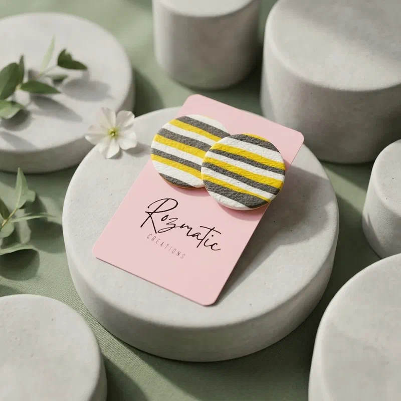 Cercel Circle- Yellow – imaginea 2