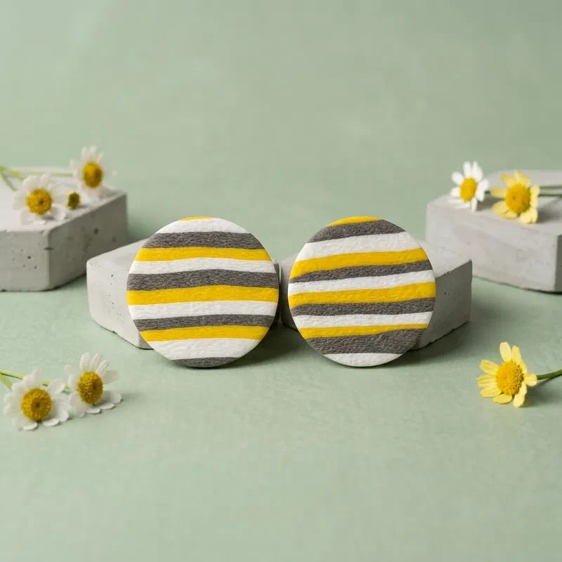 Cercel Circle- Yellow – imaginea 3
