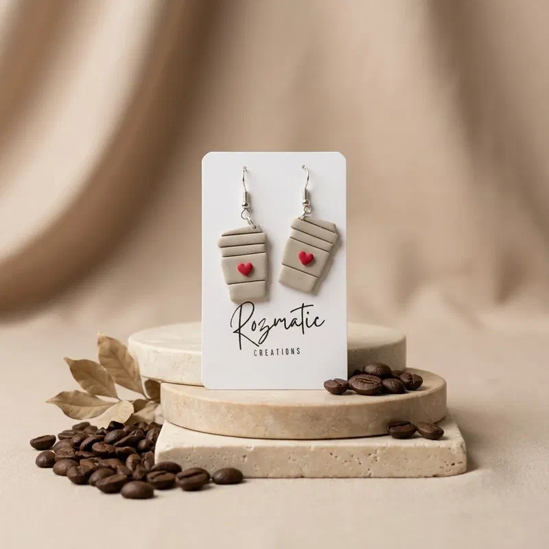 Cercel Coffee - Gray – imaginea 2