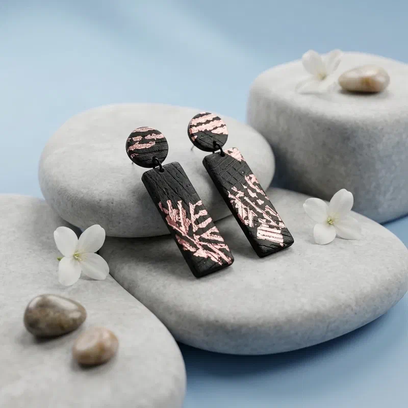 Cercel Flippen Black & Rose – imaginea 1