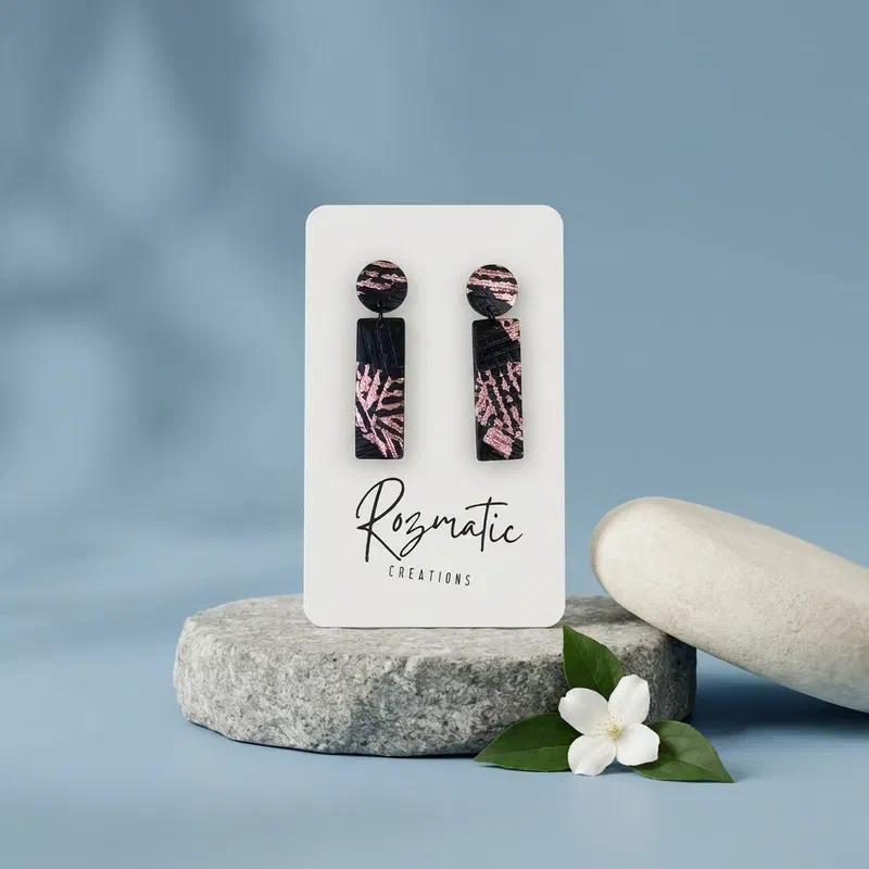 Cercel Flippen Black & Rose – imaginea 2