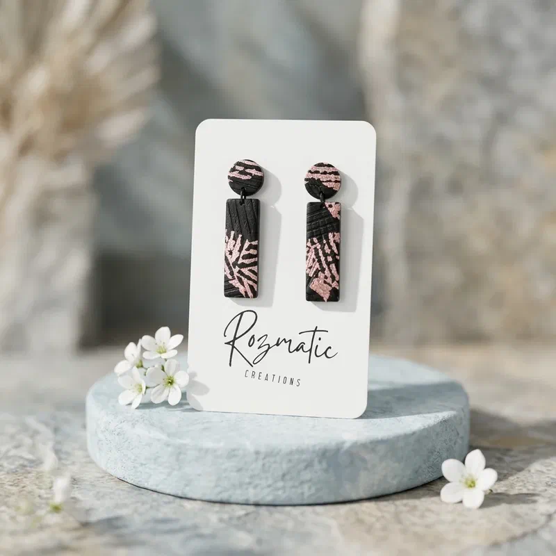 Cercel Flippen Black & Rose – imaginea 3