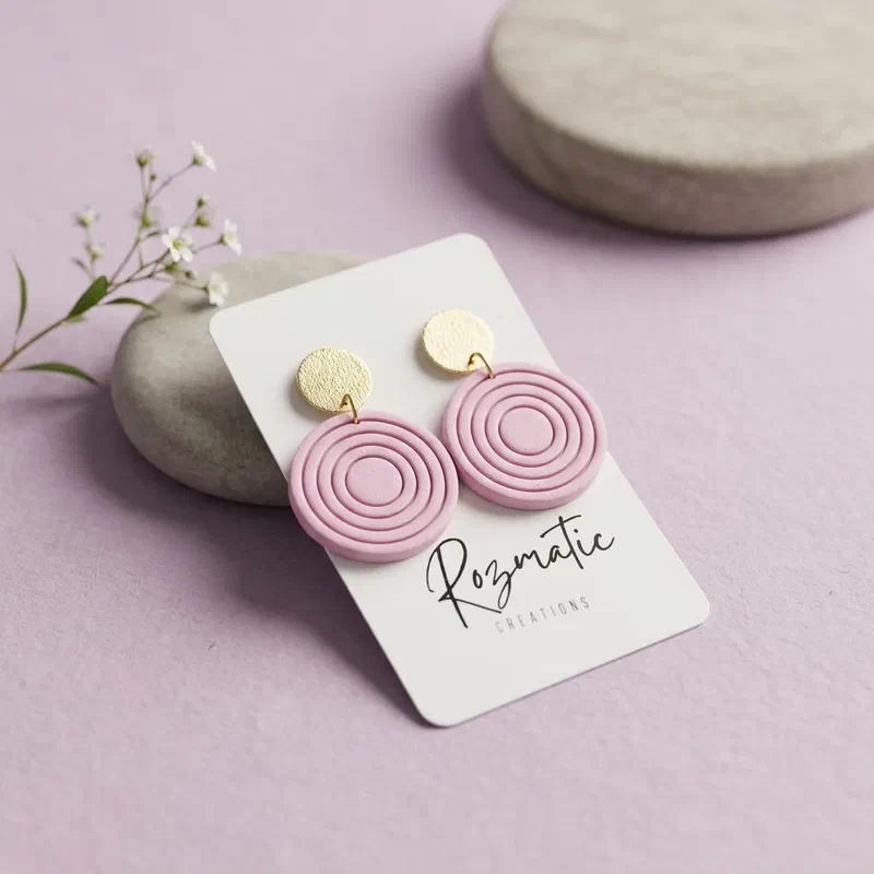 Cercel Halo – Gold & Pink – imaginea 2