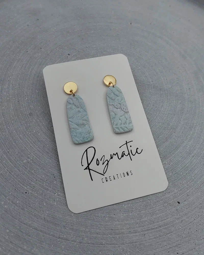 Cercel Ovaline - Light Blue – imaginea 3