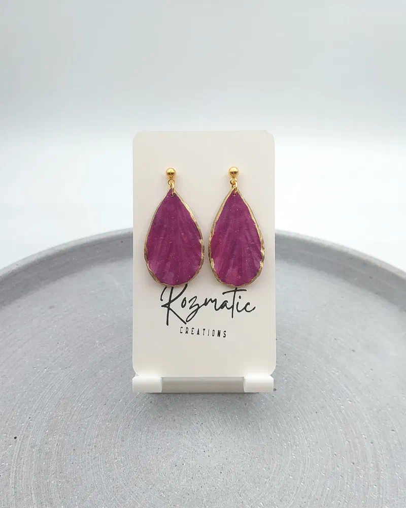 Cercel Petalia - Mauve Gold – imaginea 1