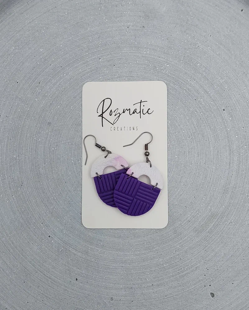 Cercel - Retro Future Purple2 – imaginea 4