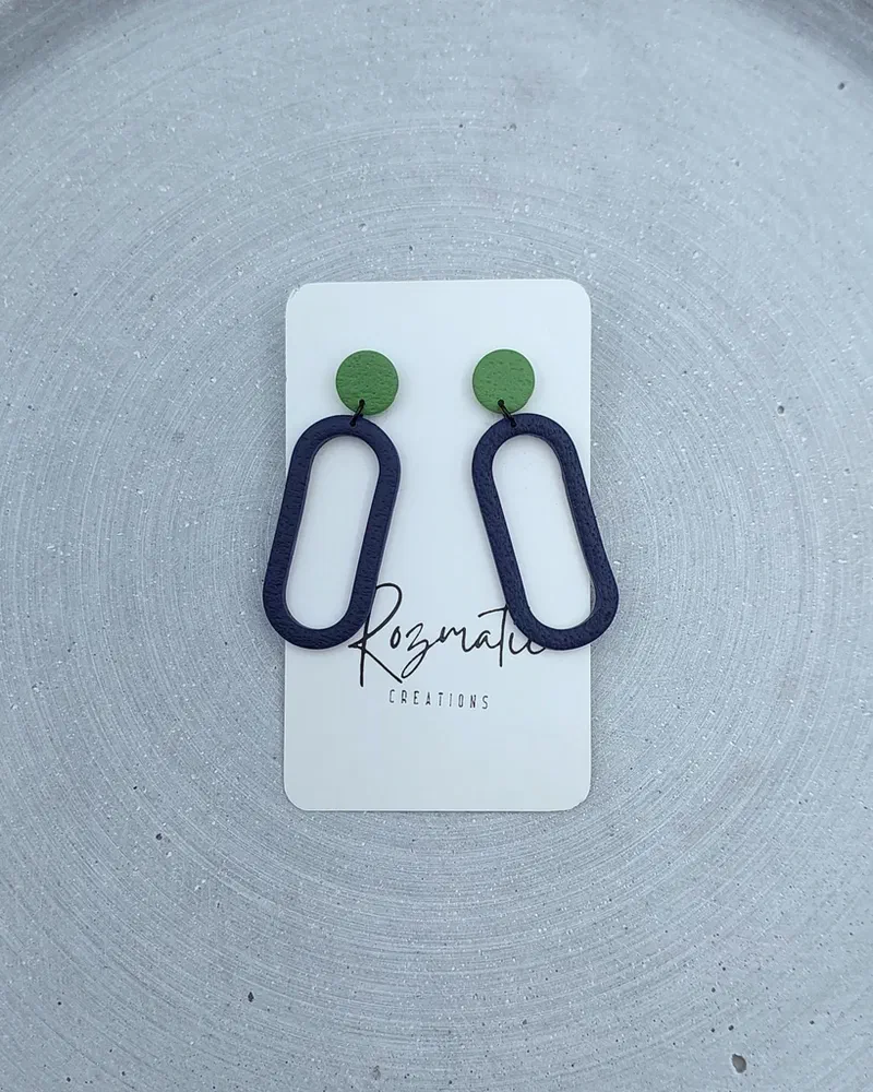 Cercel Ringlet - Blue & Green – imaginea 1