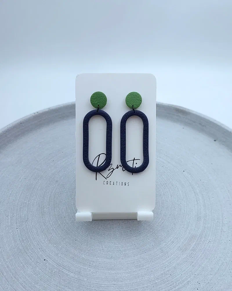 Cercel Ringlet - Blue & Green – imaginea 2