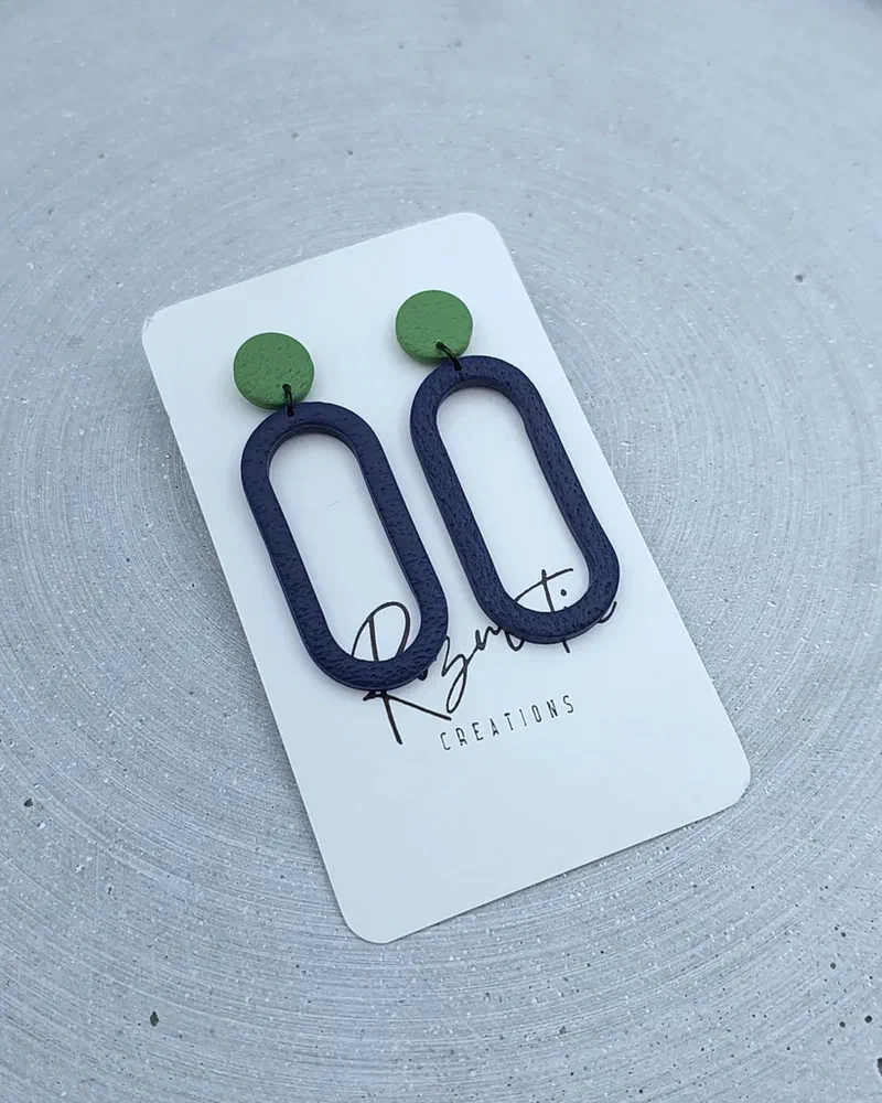 Cercel Ringlet - Blue & Green – imaginea 3