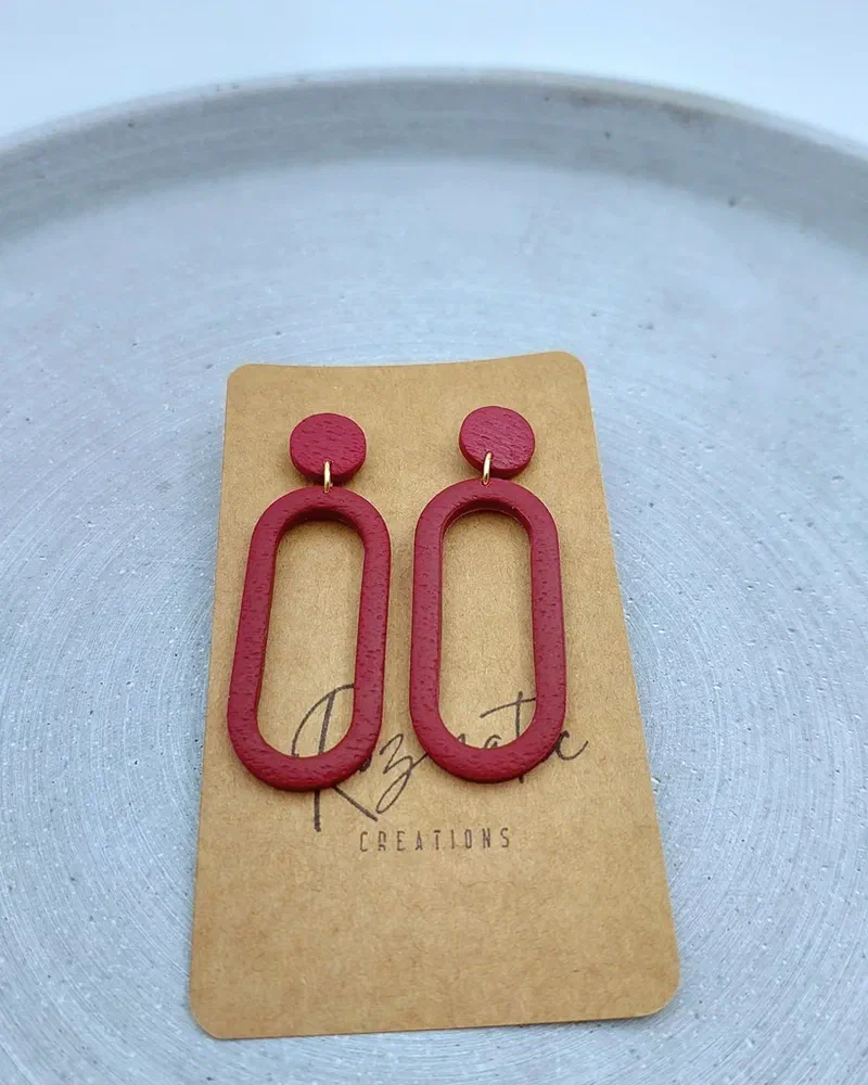 Cercel Ringlet - Bordo Gold – imaginea 3
