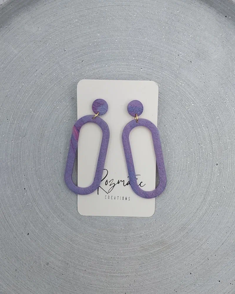 Cercel Ringlet Large - Mauve – imaginea 2