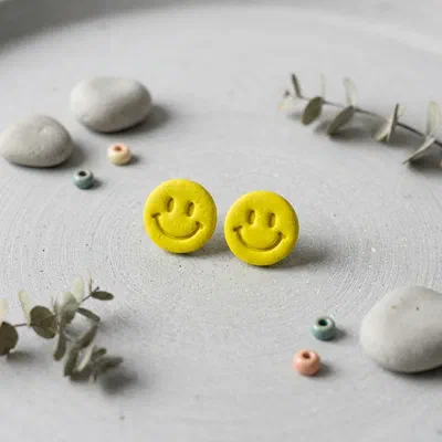 Cercel Smiley Face - Lime