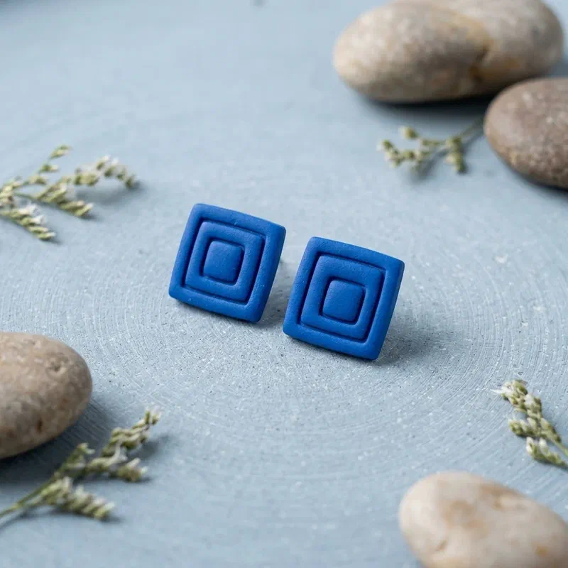 Cercel Square - Blue – imaginea 1