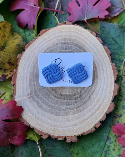 Cercel - Square Stripes - Blue