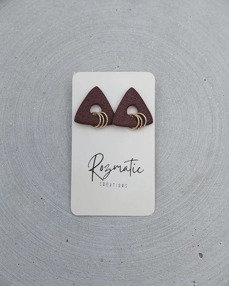 Cercel Trielle - Brown White Gold – imaginea 3