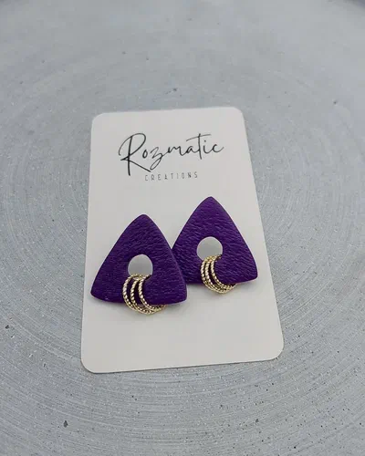 Cercel Trielle - Purple White Gold
