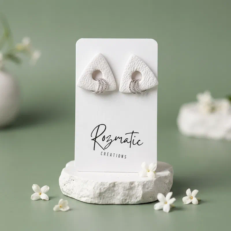 Cercel Trielle - White Silver – imaginea 2