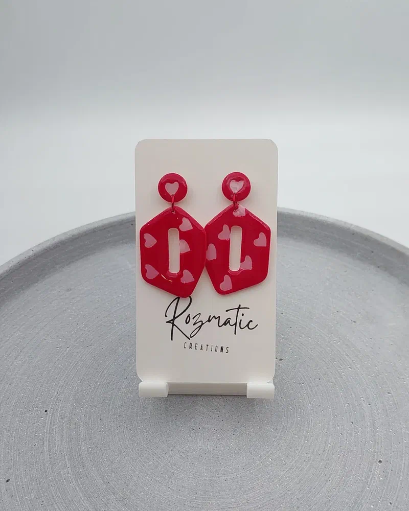 Cercel Verina - Valentine Red – imaginea 2