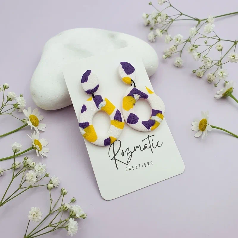 Cercel Zafira - Purple Leopard 2 – imaginea 2