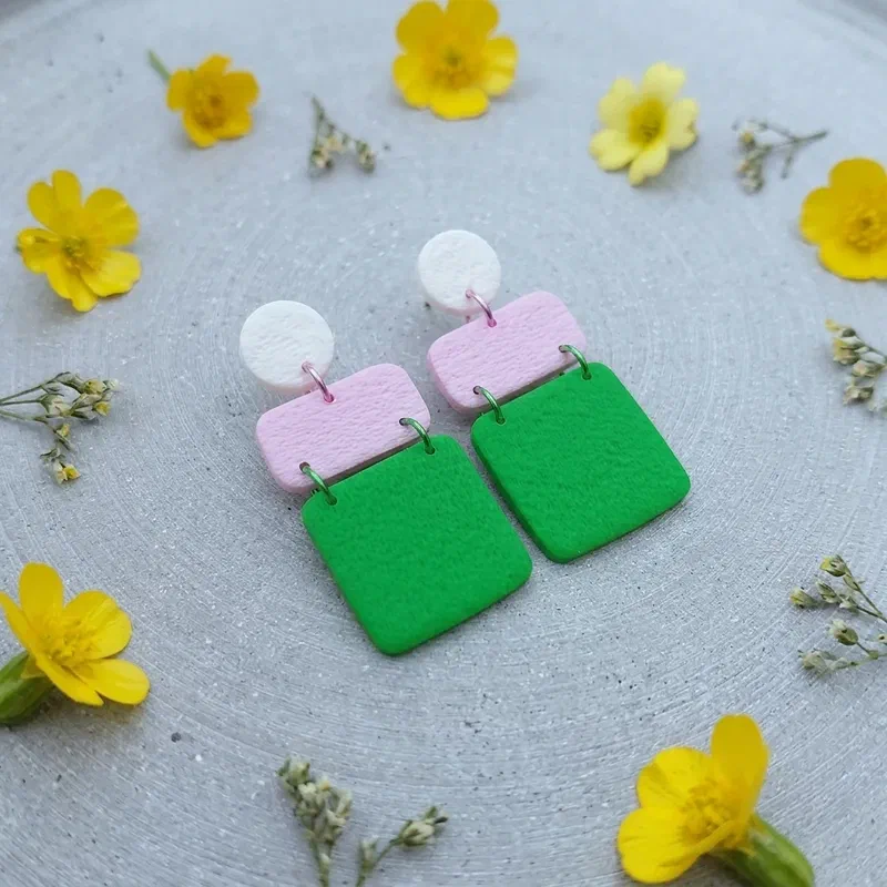 Cercel - Zelora - White & Green – imaginea 3