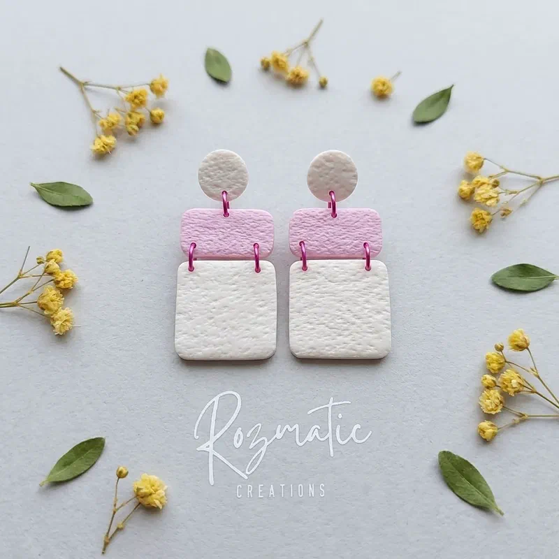 Cercel - Zelora - White & Pink – imaginea 2
