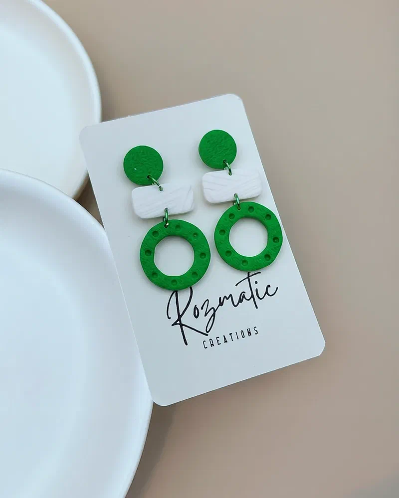 Cercel - Zorela - White Green – imaginea 3